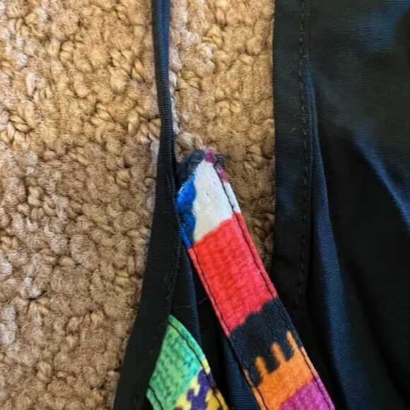 Nanette Lepore Women’s Black & Colorful Shorts Romper - Picture 4 of 7